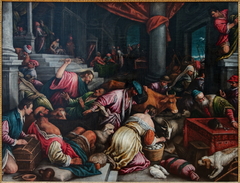 Jésus chasse les marchands du temple by Leandro Bassano