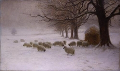 Joseph Farquharson - Sheep in a Snowstorm - ABDAG002548 by Joseph Farquharson