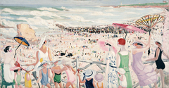 La grande plage à Biarritz by Jacqueline Marval