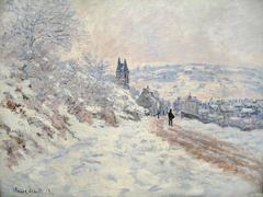 La route de Vétheuil, effet de neige by Claude Monet