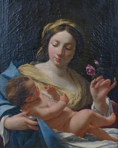 La Vierge et l'enfant à la rose by Simon Vouet