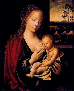 La Virgen dando el pecho al Niño Jesús by Master with the Parrot