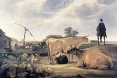 Landscape with Cattle and Milkmaid by Aelbert Cuyp