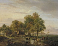 Landscape with Farmhouse by Pieter Gerardus van Os