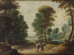 Landschaft mit wanderndem Dichter und Fama by David Teniers the Younger