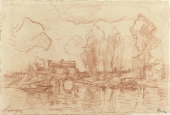 Landschap bij Nijmegen by Théophile de Bock