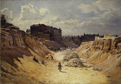 Le percement de l'avenue Junot, à Montmartre by Alfred Renaudin