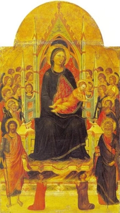 Madonna and Child Enthroned with Angels, Saints and Donors by Jacopo del Casentino