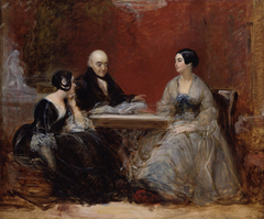 Maria-Louisa Phipps (née Campbell), Samuel Rogers, Caroline Elizabeth Sarah Norton by Frank Stone