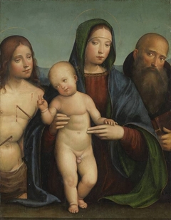 Maria mit Kind, hl. Sebastian und Antonius by Francesco Francia