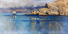 Maritime landscape with mountains by Lea von Littrow