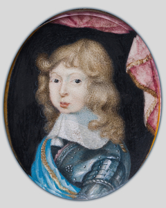 Miniature portrait of Charles XI, King of Sweden 1660-1697, as a child by Pierre Signac