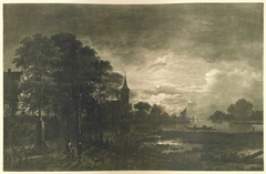 Moonlight on a River before a Town by Aert van der Neer