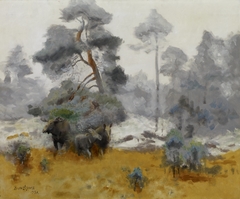 Moose Family Entering a Clearing by Bruno Liljefors