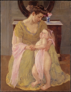 Mother and Child with a Rose Scarf by Mary Cassatt