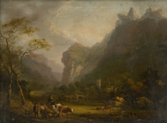 Mountain Valley with a Figural Group in the Foreground by Anonymous