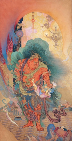 Nio(Buddhistguardian) Seizing an Evil Spirit by Kanō Hōgai