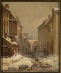 Old Warsaw in winter – Brzozowa Street by Franciszek Wastkowski