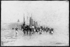 On the Beach, Newlyn, Penzance, England by Charles Edwin Lewis Green