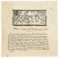 Ontwerp voor voorwoord (?) van The claims of Decorative Art met illustratie van steekspel by Gerrit Willem Dijsselhof