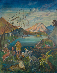 Orpheus unter den Tieren by Oskar Laske