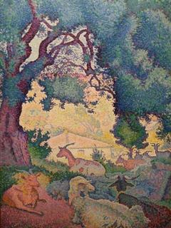 Paysage avec des chèvres by Henri-Edmond Cross