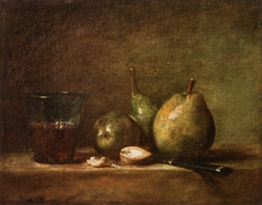 Pears, Walnuts and Glass of Wine by Jean-Baptiste-Siméon Chardin