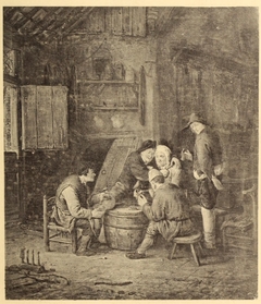 Peasants around a Barrel in an Inn by Adriaen van Ostade