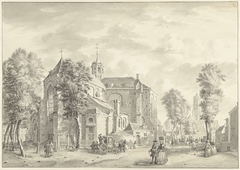 Pieterskerk te Utrecht met op de achtergrond de Dom by Jan de Beijer