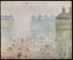 Place du Théâtre-Francais and Avenue de l'Opéra, Fog by Camille Pissarro