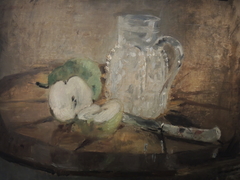 Pomme coupée et pichet by Berthe Morisot