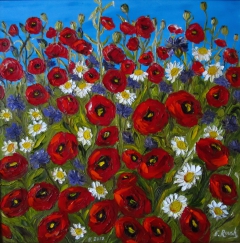 Poppies and Chamomiles by Elena Roush