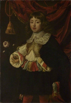 Portrait of a Boy holding a Rose by Anonymous