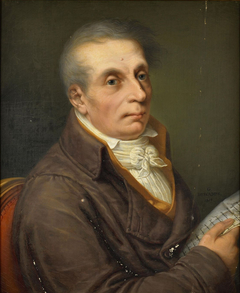 Portrait of Ignace-Joseph Vanlerberghe holding a letter by Guillaume Descamps