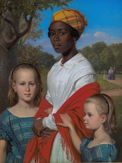 Portrait of Otto Marstrand's two daughters and their nanny by Wilhelm Marstrand