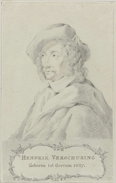 Portret van de schilder Hendrik Verschuring by Unknown Artist