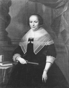 Portret van Jacoba Lampsins (1613/1614-1667), echtgenote van Carel Martens by Jan Maurits Quinkhard