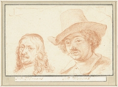 Portretten van Simon Peter Tilemann en Jan Baptiste Weenix by Jacob Houbraken