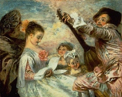 Pour nous prouver que cette belle by Jean-Antoine Watteau