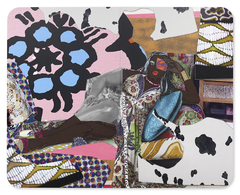 Qusuquzah Lounging with Pink + Black Flower by Mickalene Thomas