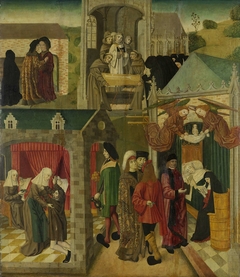 Saint Elizabeth of Hungary Tending the Sick in Marburg, Death of St Elizabeth, inner right wing of an altarpiece made for the Grote Kerk in Dordrecht by Master of the St Elizabeth Panels