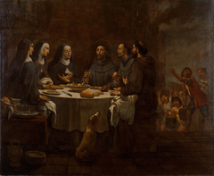 Saint Francis and Saint Clare at Supper in the Convent of Saint Damian by Antoni Viladomat Y Manalt