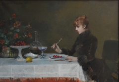 Sarah Bernhardt à table by Louise Abbéma