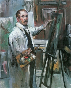 Selbstporträt im Atelier by Lovis Corinth