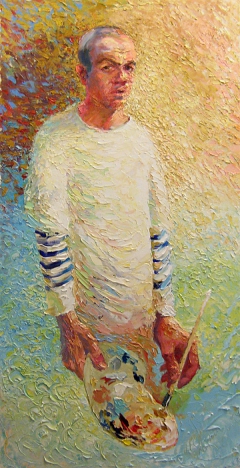 Self Portrait with Palette by Misha Lapitskiy