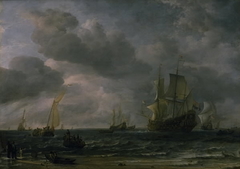 Ships in a Breeze Off the Dutch Coast by Hendrick Dubbels