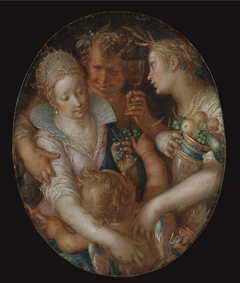 Sine Baccho et Cenere friget Venus by Joachim Wtewael