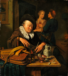 Sleeping Hurdy-Gurdy Player by Willem van Mieris