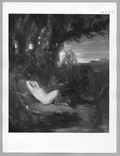 Sleeping satyr in landscape by Carl Blechen