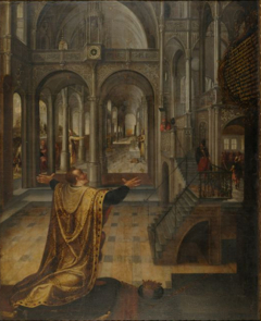 Solomon prays in the temple by Isaak van den Blocke